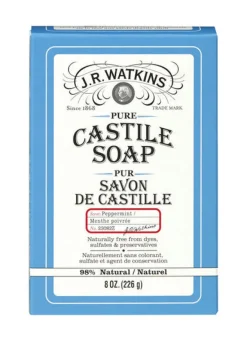 J.R. Watkins Peppermint Naturally Gentle Cleansing Pure Castile Hand & Body Soap 8 oz. (Pack of 12)