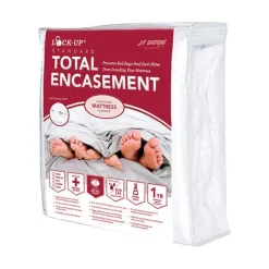 JT Eaton Lock-Up Full White Stretch-Knit Polyester Mattress Encasement Cover