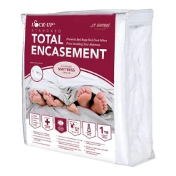 JT Eaton Lock-Up Queen White Stretch-Knit Polyester Mattress Encasement Cover