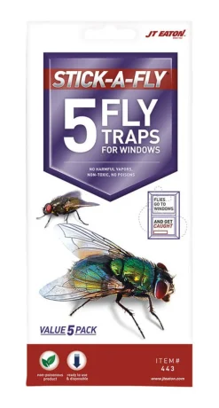 JT Eaton Stick-A-Fly Fly Trap 5 pk (Pack of 24)