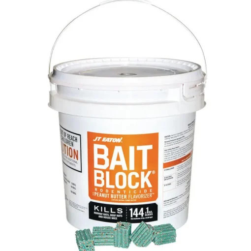 JT Eaton Toxic Peanut Butter-Flavored Rodenticide Bait Blocks For Mice and Rats 1 oz 144 pk