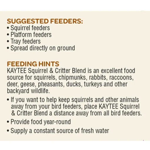 Kaytee Assorted Species Corn Squirrel and Critter Food 10 lbs. Capacity