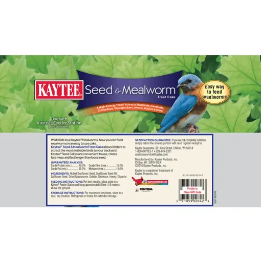 Kaytee Assorted Species Seed and Mealworm Seed Cake 1.4 lb