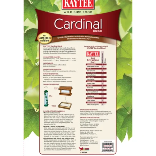 Kaytee Cardinal Black Oil Sunflower Seed Wild Bird Food 15 lb