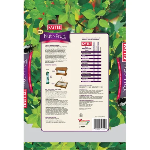 Kaytee Nut & Fruit Blend Songbird Nut & Fruit Wild Bird Food 5 lb (Pack of 6)