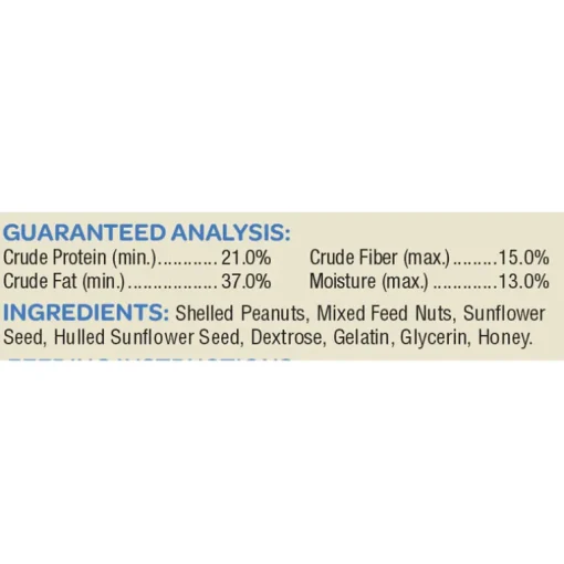 Kaytee Songbird Shelled Peanuts Mixed Nut Cake 2.13 lb