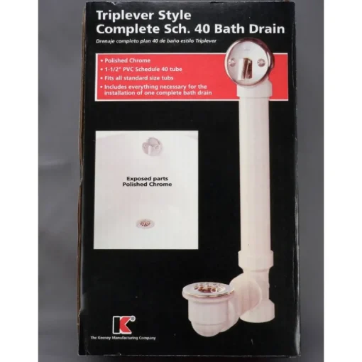 Keeney 1-1/2 in. D Chrome Plastic Triplever Bath Drain
