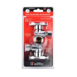 Keeney 1/4 in. FIP in. X 3/8 in. Compression Brass Dual Shut-Off Valve