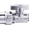 Keeney Brass Chrome Plated 125 PSI Quart Turn Straight Stop Valve with Oval Handle