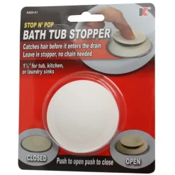 Keeney Polished Chrome Finish Stylewise Stop N' Pop Rubber Bath Tub Stopper 1-1/2 in.