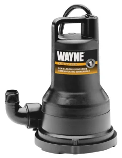 Keeney Thermoplastic Switchless Bottom AC Utility Pump 2600 GPH 1/2 HP 115V, 7.3 W in.