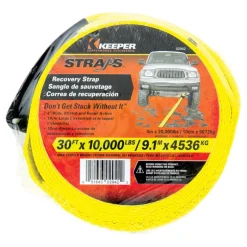 Keeper 4 in. W X 30 ft. L Yellow Vehicle Recovery Strap 10000 lb 1 pk
