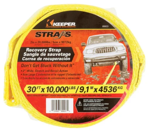 Keeper 2 in. W X 30 ft. L Yellow Vehicle Recovery Strap 10000 lb 1 pk
