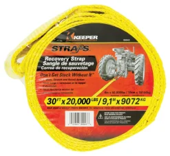 Keeper 4 in. W X 30 ft. L Yellow Vehicle Recovery Strap 20000 lb 1 pk