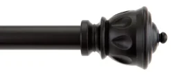 Kenney Matte Black Kiera Cafe Curtain Rod 28 in. L x 48 in. L