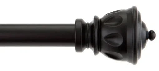 Kenney Matte Black Kiera Cafe Curtain Rod 28 in. L x 48 in. L