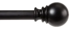 Kenney Matte Black Layla Curtain Rod 30 in. L x 84 in. L