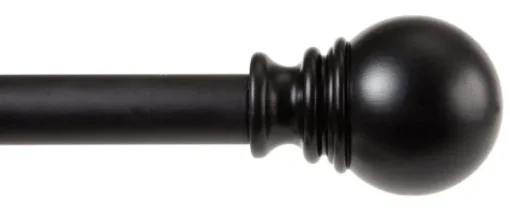 Kenney Matte Black Layla Curtain Rod 30 in. L x 84 in. L