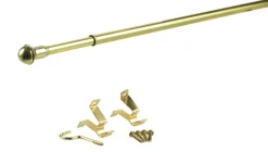 Kenney Brass Gold Curtain Rod 48 in. L X 86 in. L