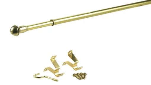 Kenney Brass Gold Curtain Rod 48 in. L X 86 in. L