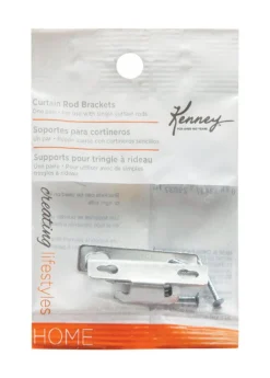Kenney Chrome Silver Curtain Rod Bracket 4 in. L