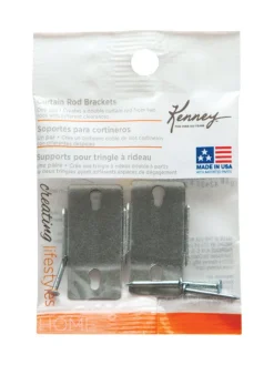 Kenney Chrome Silver Double Curtain Rod Bracket 4.5 in. L
