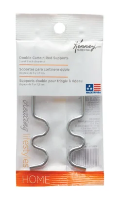 Kenney Chrome Silver Steel Curtain Rod Support Hook 3-1/2 in.