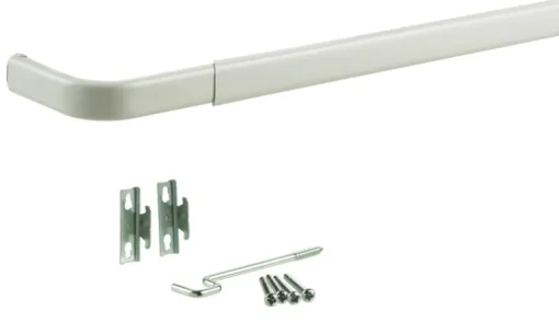 Kenney Enamel White Curtain Rod 48 in. L X 86 in. L