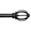 Kenney Fast Fit Matte Black Lilly Curtain Rod 66 in. L X 120 in. L