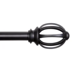 Kenney Fast Fit Matte Black Lilly Curtain Rod 66 in. L X 120 in. L