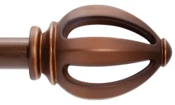 Kenney Rustic Copper Copper Fast Fit Lucas Curtain Rod 42 in. L X 120 in. L
