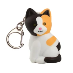 KEY RING LED CALICO CAT