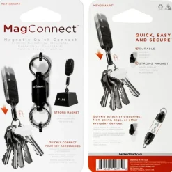 Key Smart Mag Connect Steel Black Magnetic Key Holder (Pack of 6)