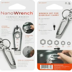 KeySmart Nano Wrench Stainless Steel Silver Wrench Key Chain (Pack of 6)