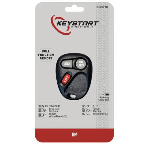 KeyStart Self Programmable Remote Automotive Replacement Key GM027 Double For GM