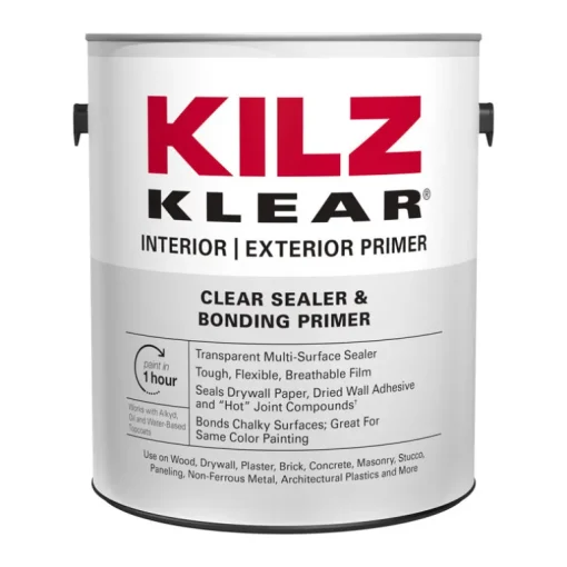 KILZ Klear Clear Flat/Matte Water-Based Primer and Sealer 1 gal. (Pack of 4)