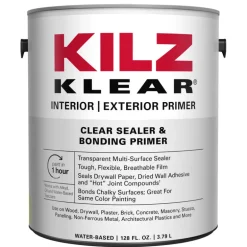 KILZ Klear Clear Flat/Matte Water-Based Primer and Sealer 1 gal. (Pack of 4)