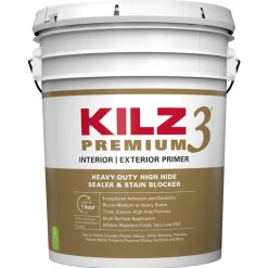 KILZ Premium White Flat Water-Based Stain Blocking Primer 5 gal