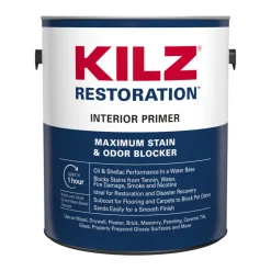 KILZ Restoration White Flat Water-Based Primer and Sealer 1 gal. (Pack of 4)