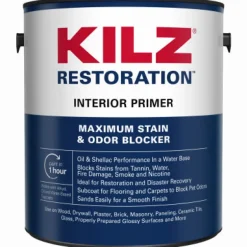 KILZ Restoration White Flat Water-Based Primer and Sealer 1 gal. (Pack of 4)