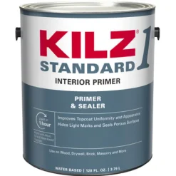 KILZ STANDARD Matte White Water-Based Acrylic Primer For Multiple Surfaces 1 gal. (Pack of 4)