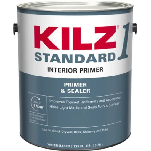 KILZ STANDARD Matte White Water-Based Acrylic Primer For Multiple Surfaces 1 gal. (Pack of 4)