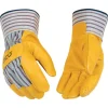 Kinco Men's Indoor/Outdoor Palm Gloves Yellow L 1 pair