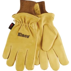 Kinco Men's Indoor/Outdoor Knit Wrist Work Gloves Gold L 1 pair