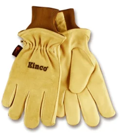 Kinco Men's Indoor/Outdoor Knit Wrist Work Gloves Gold L 1 pair