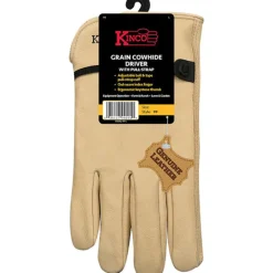 Kinco Men's Indoor/Outdoor Full Grain Driver Gloves Tan M 1 pair