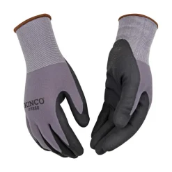 Kinco Men's Indoor/Outdoor Palm Gloves Black/Gray XL 1 pair