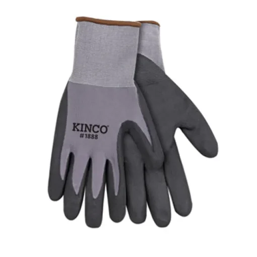 Kinco Men's Indoor/Outdoor Palm Gloves Black/Gray XL 1 pair