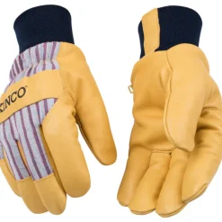 Kinco Yellow Medium Men's Outdoor Pigskin Leather Knit Wrist Work Gloves