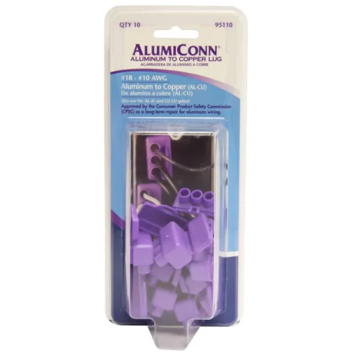 King Innovation AlumiConn Aluminium Wire Aluminum to Copper Lug Purple 10 pk